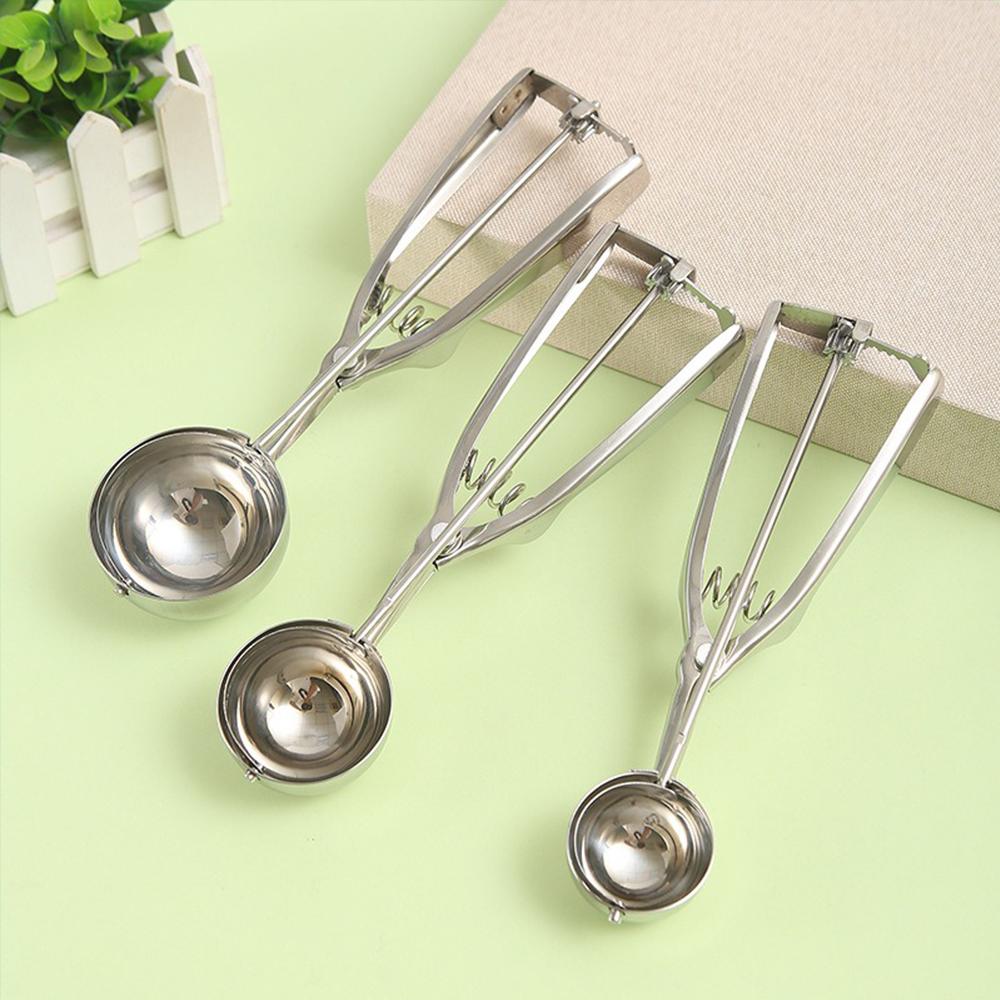 Iskremspade med utløser Rustfritt stål Kakespade for baking Frukt Kakerøre Cupcake