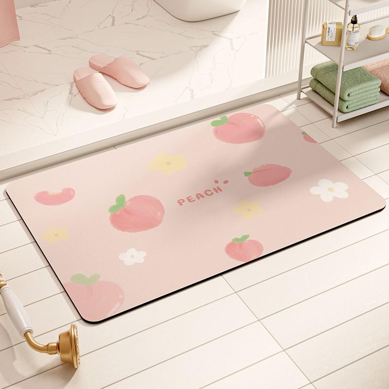 Small Fresh Diatom Mud Soft Ground Paving Anti-Skid Pad Anti-Drop Floor Sticker Small Size Bathroom Absorbent Floor Mat Foot Pad