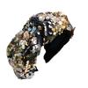 Knotted Headband for Women Fashion Sequined Hairhoop High Skull Turban Hairband Vintage Glittering Hairhoop Daily Use