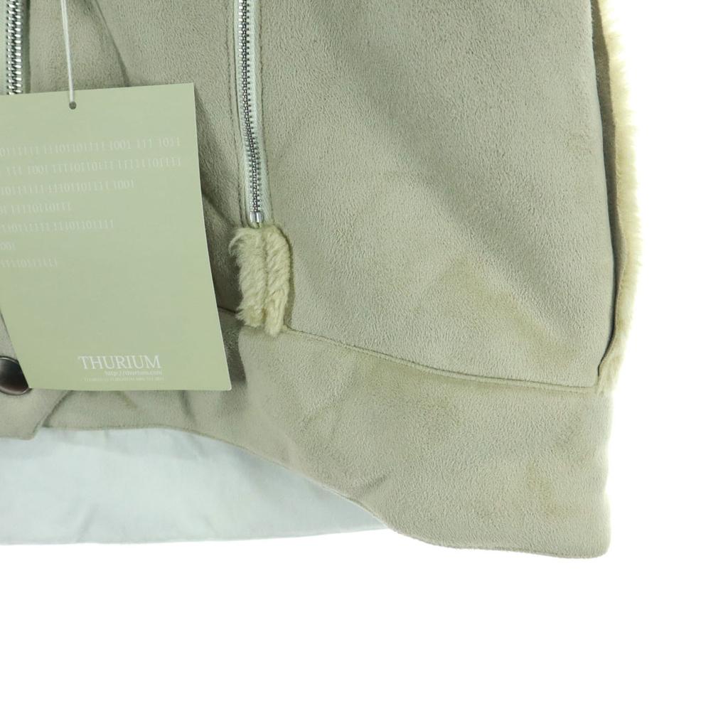 Unused THURIUM Made In Japan Long Sleeve Fake Mouton Jacket Beige Women Used