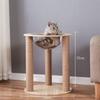 Solid Wood Sisal Cat Tree with Space Capsule and Scratch Board