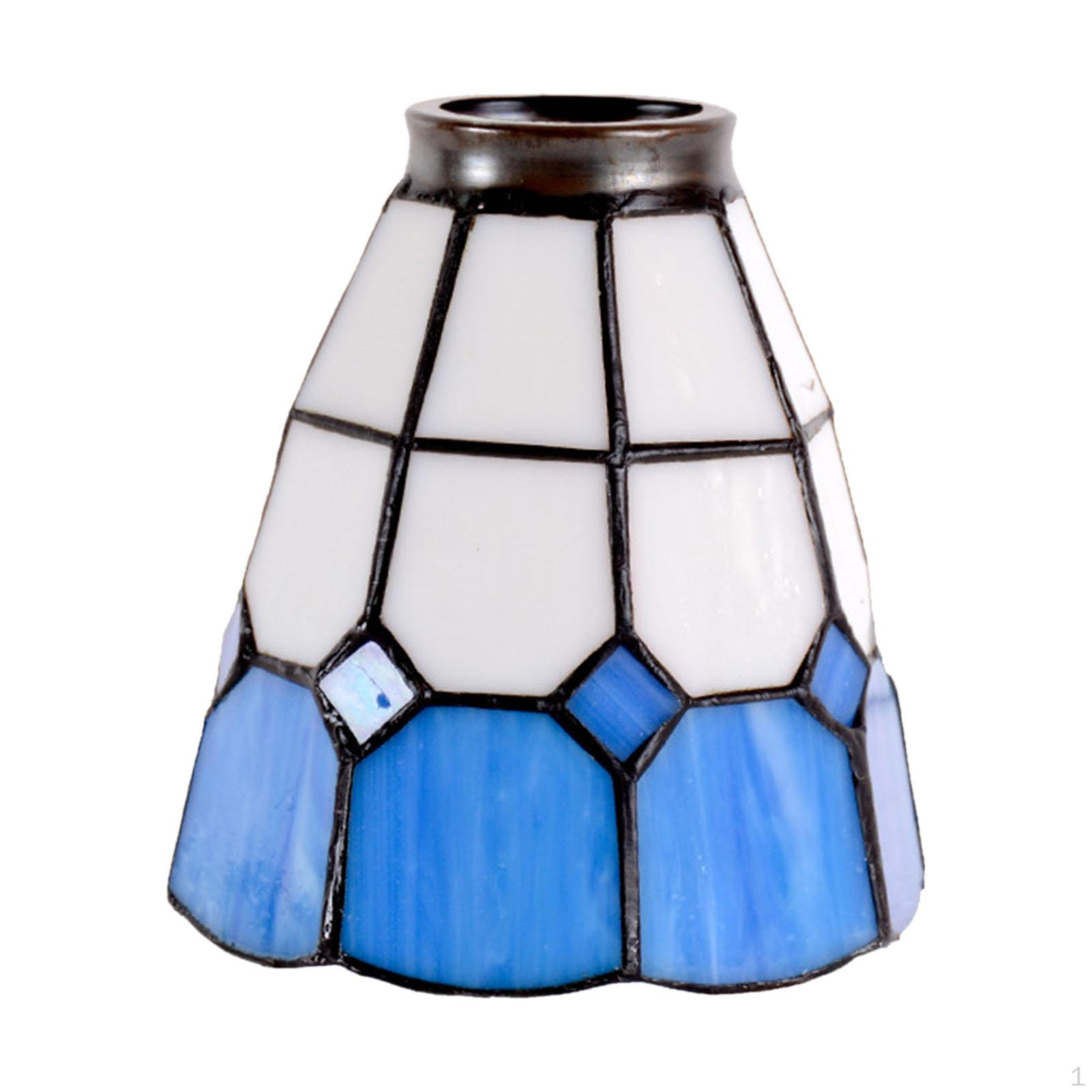 

Крышка люстры с витражным стеклом для патронов E27 Простая установка Абажур Blue White