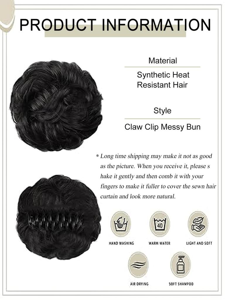Syntetický drdol Rozcuchaný drdol Claw Claw Spona do vlasů Vlnité kudrnaté vlasy Drdol do culíku Prodlužovací příčesky pro ženy