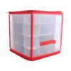 64-Grid Baubles Storage Box Folding Translucent Christmas Ball Storage Containers Dual Zipper with Lid Xmas Ornament Storage Box