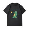 Men's 100% Cotton Crew Neck Short Sleeve T-Shirt, Funny Good Day For Surfing Cartoon Crocodile Printed Casual Lightweight Tee for Daily Summer Wear
