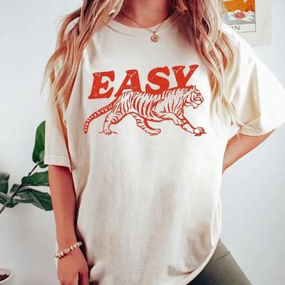 Easy Tiger T Shirt Retro Boho Hippie Clothes Indie