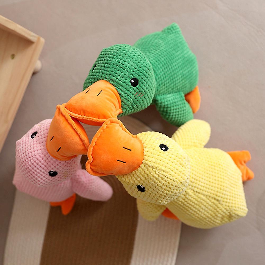 Cute Plush Ducks Dog Toy with Soft Squeaker Wear-Resistant Pet Interactive Toy for Small Medium Large Dogs
