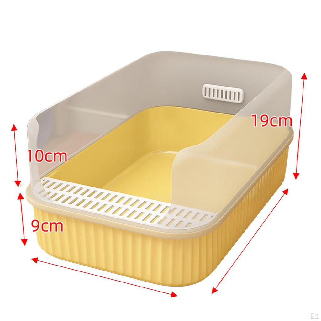 Litter Pan Practical Open Top Kitten Box Anti Splashing Removable High Sides Large Cat Bedpan