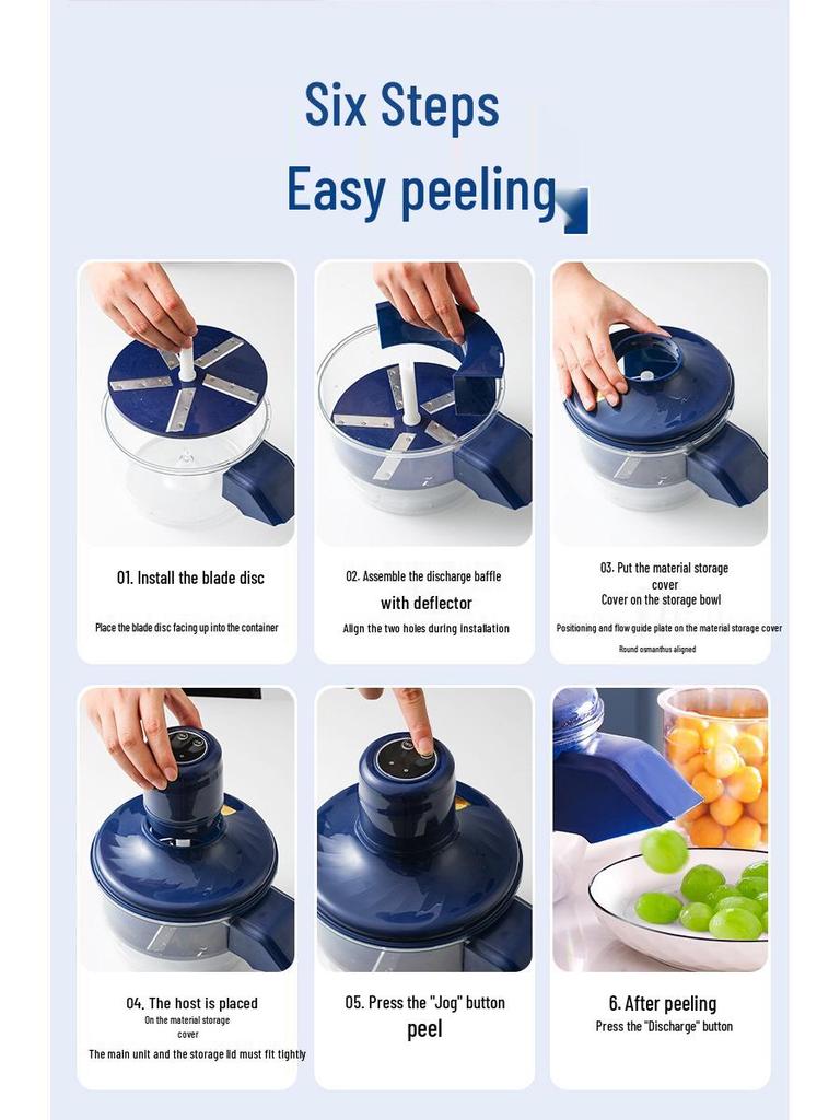 Electric Fruit & Vegetable Peeler for Home & Commercial Use, Ideal for Grapes and Milk Tea Shops