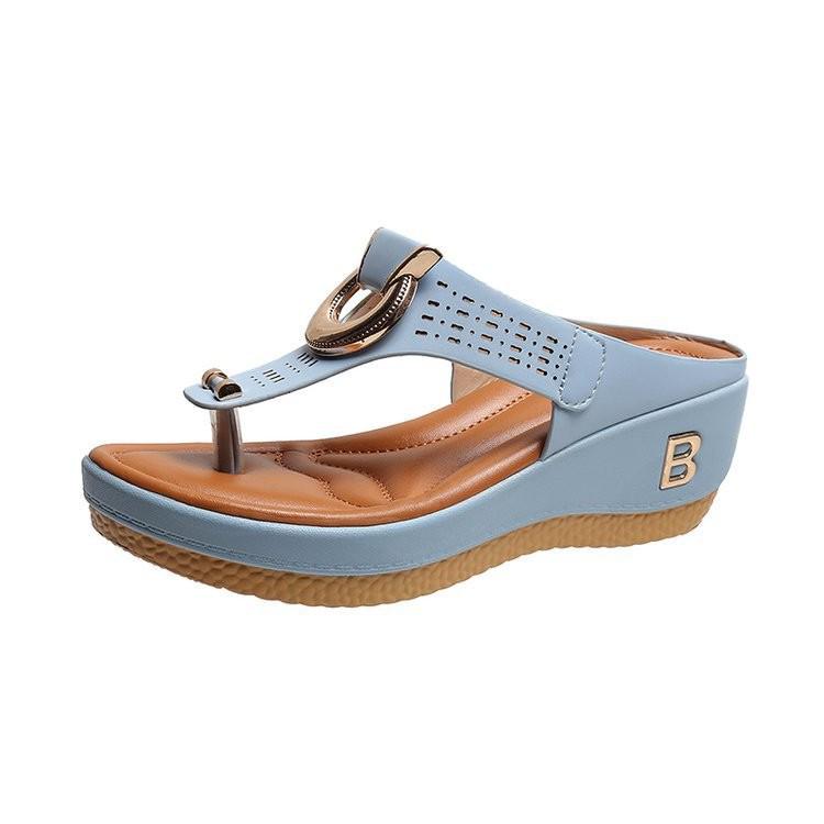 Women's Wedge Heel Cross-Band Sandals – Summer Beach Toe, European & American Style