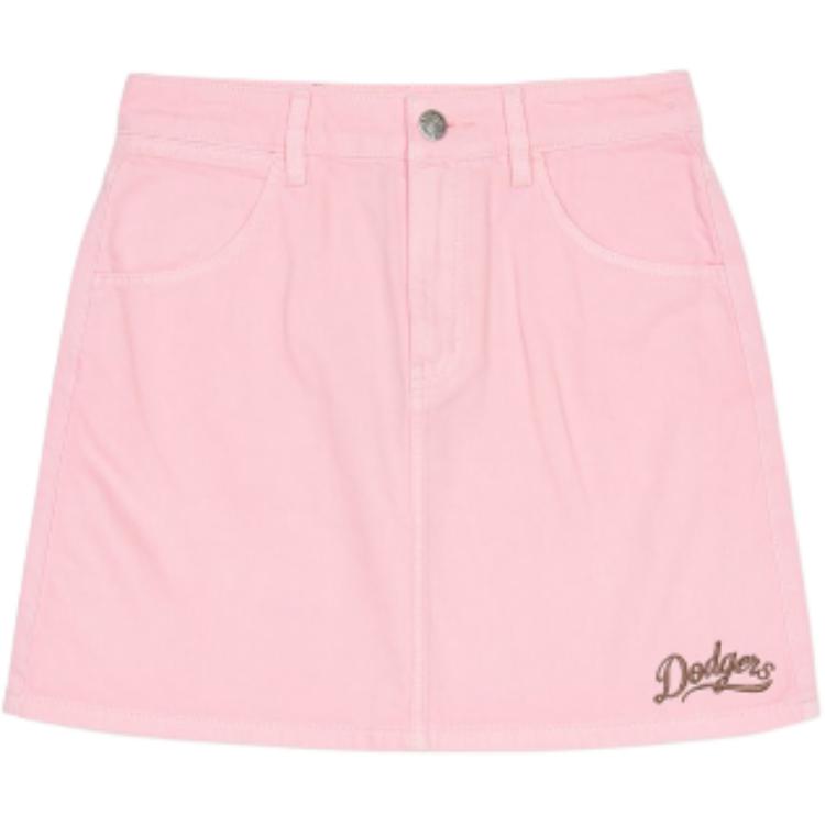 

New MLB Denim Short Skirts Women s Pink 3FDSV0153-07PKS XS