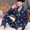 Men's 100% Cotton Long Sleeve and Pants Pajama Set - Plus Size, Spring/Autumn, Loose Fit, Two-Piece Home Wear