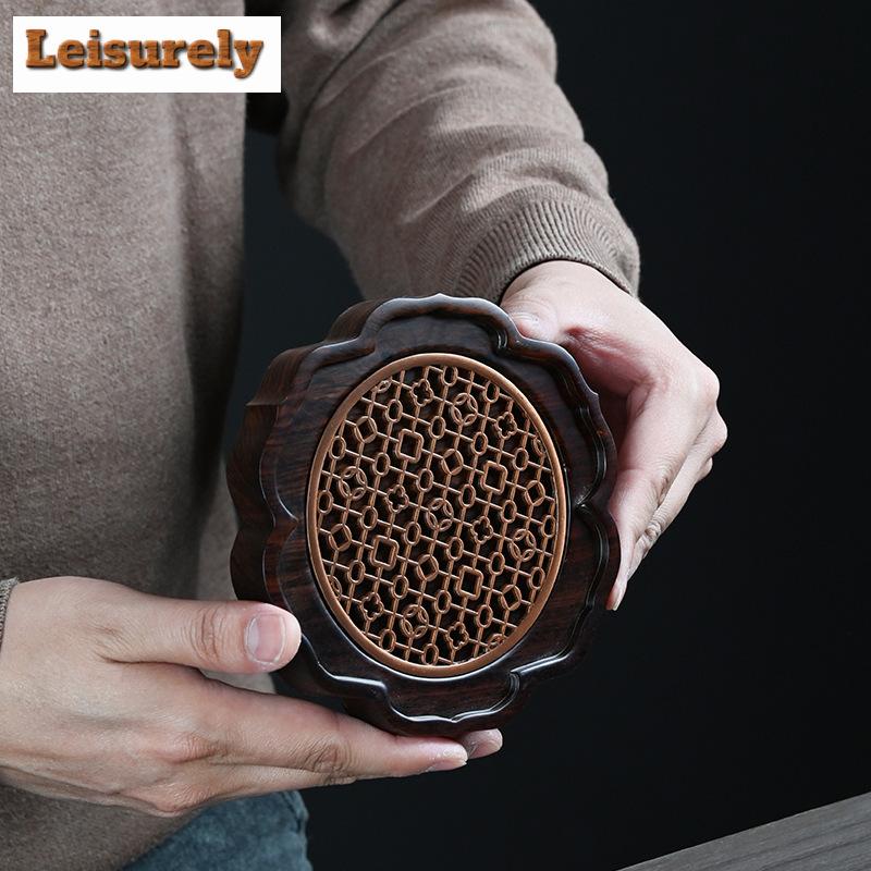 Traditional Walnut Tea Tray Teapot Teacup Solid Wood Tray Mat Thermal Insulation Coffee Cup Trays Home Tea Ceremony Accessories
