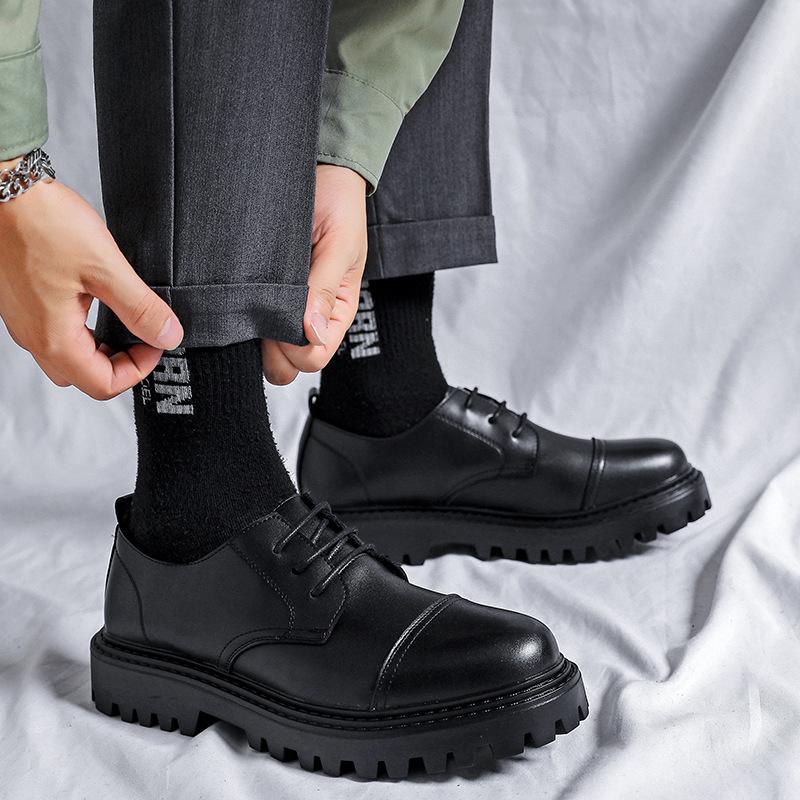 Summer Casual Leather Shoes Men'S British Low-Top Shoes Martin Boots British Men'S Shoes 21255-R