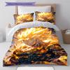 Son Goku Pattern Bedding,Quilt Set Quilt Cover Pillowcase Home Birthday Gift (1 * duvet cover + 2 * pillowcase, without core)