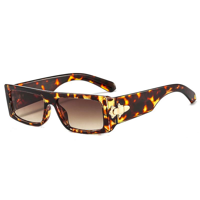 SHAUNA Ochelari de soare retro, dreptunghiulare mici, UV400 Ins, cadru marmorat popular, ochelari de soare 10 culori