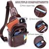 Men's Leather Chest Bag, Large Capacity Travel Crossbody Bag, Luxurious Designer Men's Bag, Outdoor Sports Shoulder Bags
