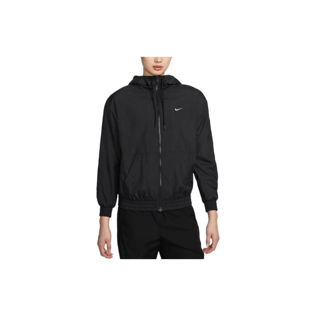 Nike Abbigliamento sportivo Classico Tessuto Cappuccio Vestibilità Rilassata Giacca Elasticizzata Donna Giacca Nero FV6299010