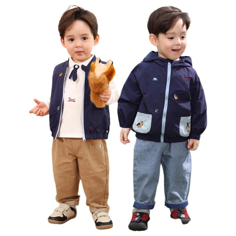 LUSON Baby Boy s Hooded Waterproof Windbreaker Vest & Jacket 110