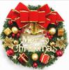 Double Bell Christmas Wreath with Bow - Holiday Door Hanging Ornament and Venue Decor