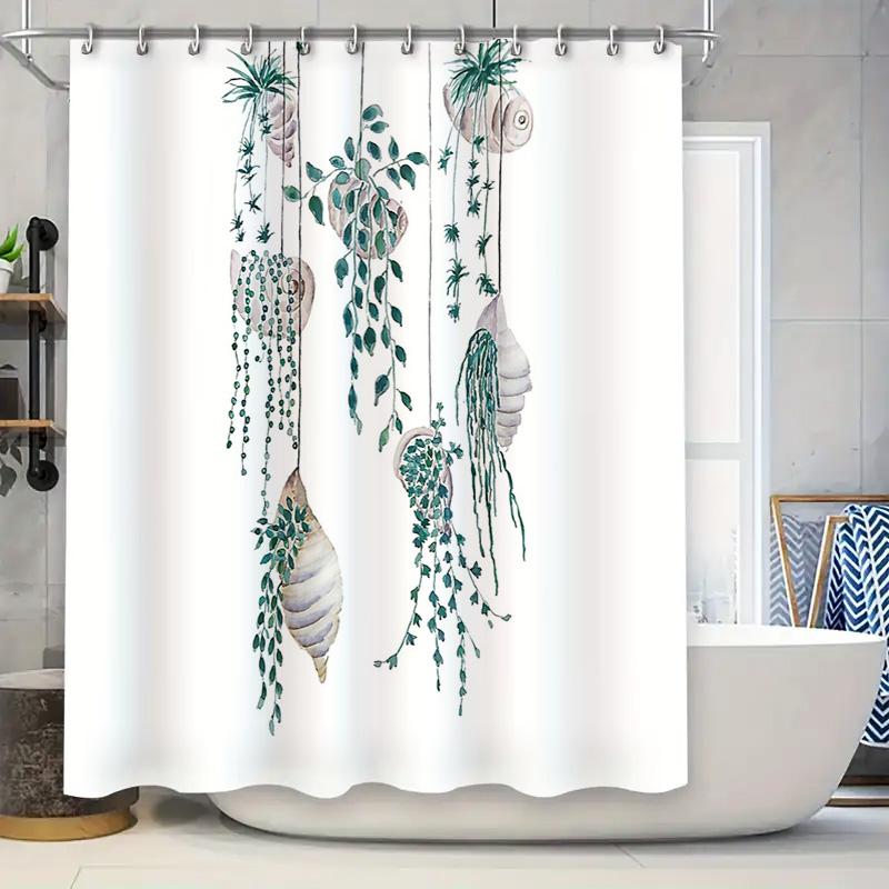 

Botanical Shower Curtain Plant Leaf Pattern Nature Theme Bathroom Decor Greenery Floral Backdrop Waterproof Fabric W60H190(CM)-1 Pcs