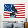 1 Stück B-Billie Musik Amerikanische Flagge Wandteppich, Horizontale Darstellung, Kostenloses Montagekit, Mehrraum-Wohnkultur