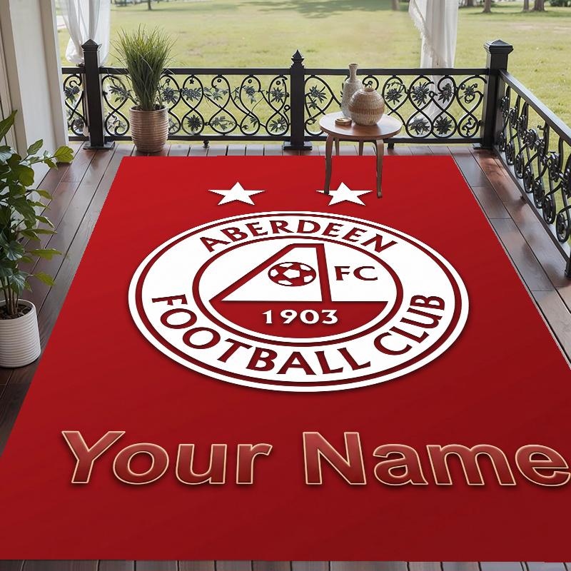 Custom Name Aberdeen Crystal Velvet Floor Rug Personalized Text Soft Carpet Home Decor