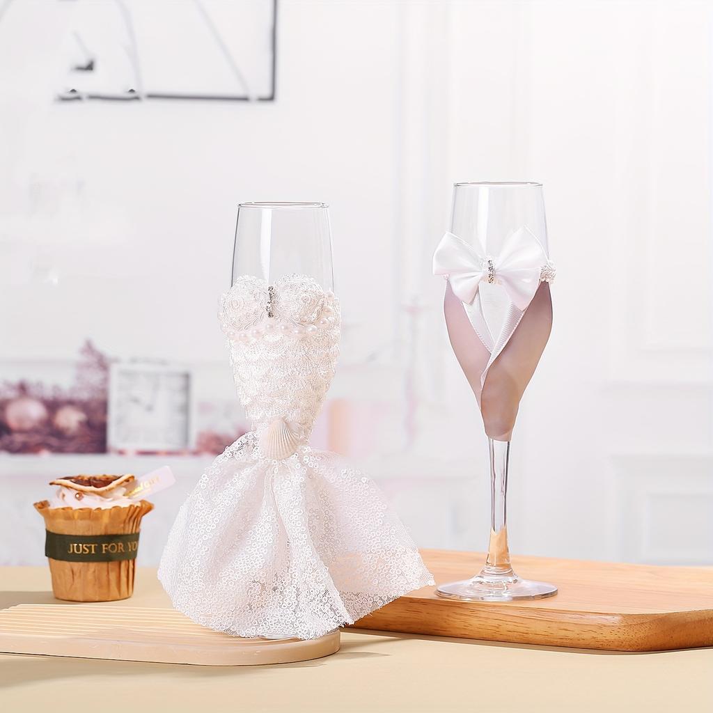 Boxed Wedding Gray Corset With Glasses Love Romantic Wedding Wine Glass Gift Box