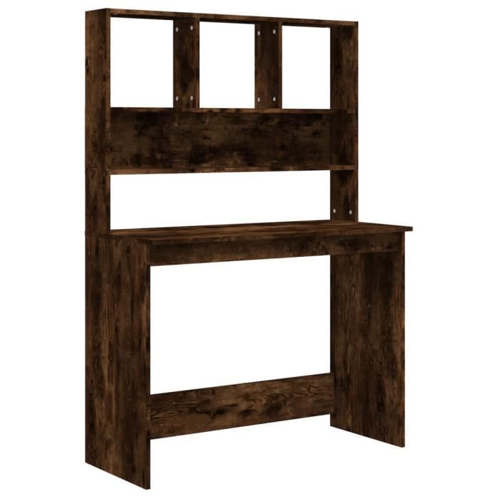 VidaXL Bureau avec étagères Chêne fumé 102x45x148 cm Bois d'ingénierie 823005
