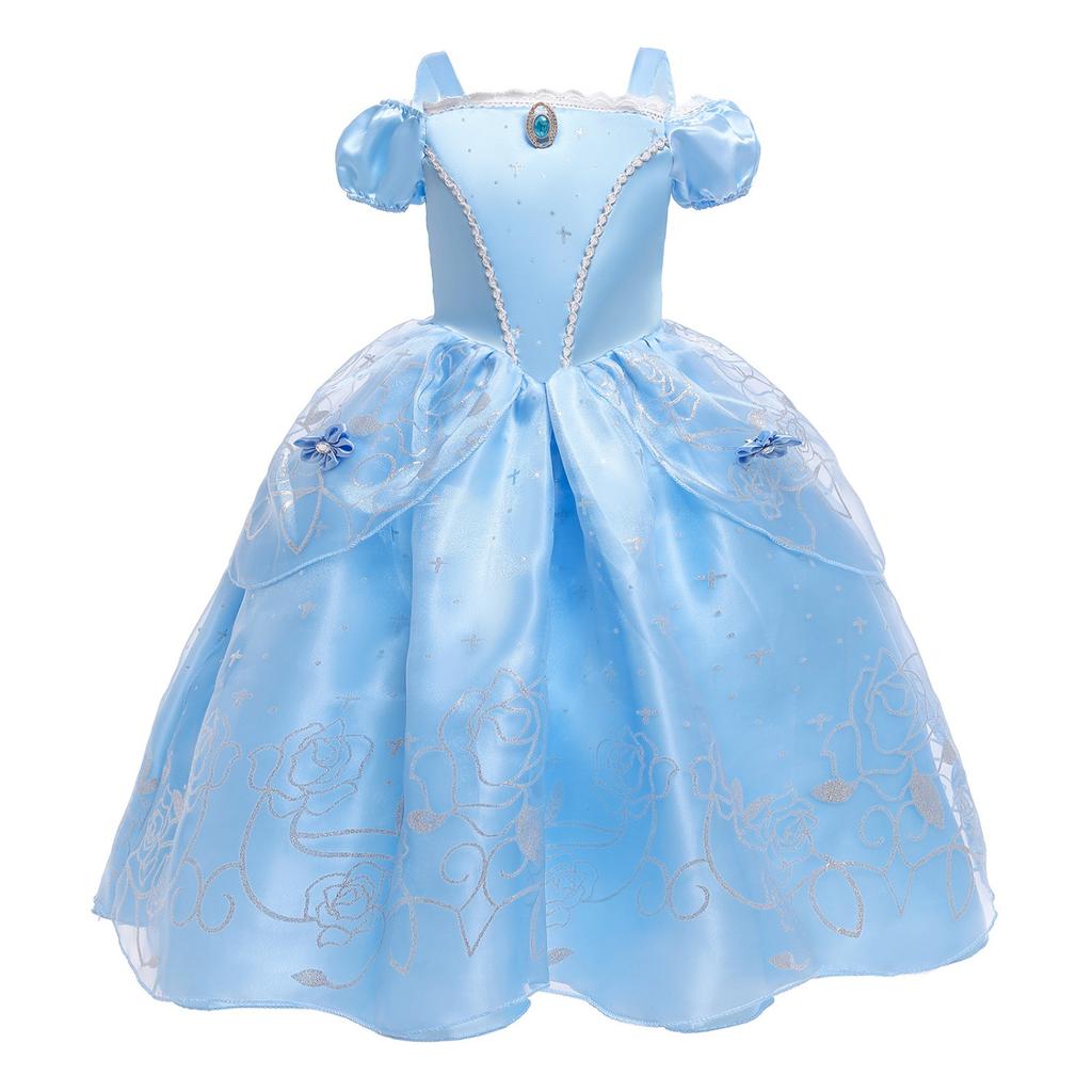 Princess Costume Fancy Dress Ball Costume For Little Girls Ages 2-10 Comes With Crown, Wand And Gloves Accessories