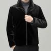 Men's Golden Mink Velvet Winter Coat 2025: Middle-Aged Fashion, Casual Warm Fleece Jacket, Loose Fit Outerwear