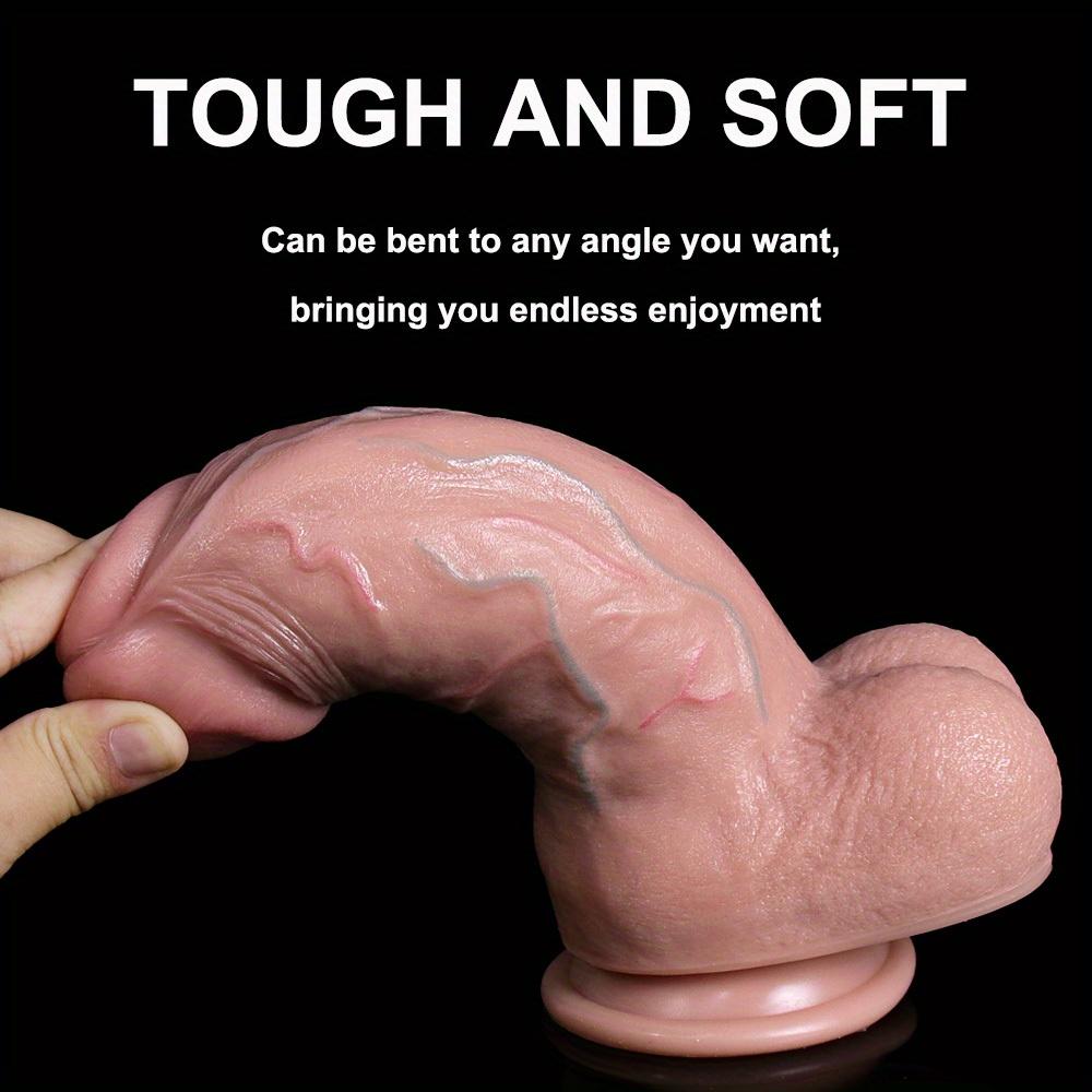 Realistic Silicone Massager with Strong Suction Cup, Manual Design, Body-Safe Material, Easy to Clean, No Battery Required