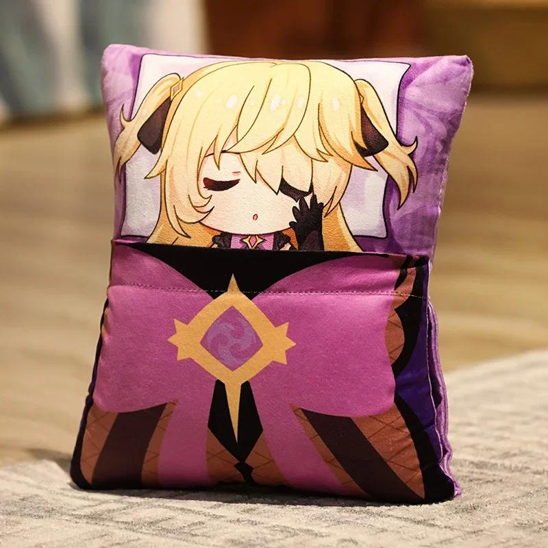 36x27cm Genshin Impact Plush Toy Kawaii throw pillow plush Tiwat Zoo Yae Miko Tartaglia Thoma Ganyu Diluc Plush Pillow Cartoon