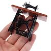 Wood Miniature Sewing Machine Set With Scissors And Fabric For Realistic Dollhouses Scene Display Decoration
