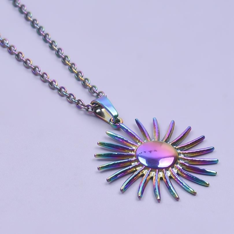 Sun Necklaces For Women/Men Accessories Stainless Steel Jewelry Pendant Choker Necklace Chain On The Neck Decoration Collar Gift