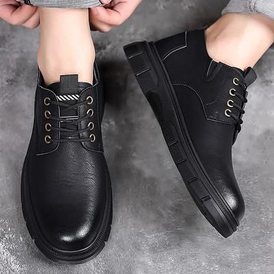 Fashion British Style Low Heel Soft Men's Leather Shoes Classic Original Retro Common Social Legitimate Cowhide New In Male Casual Shoe
