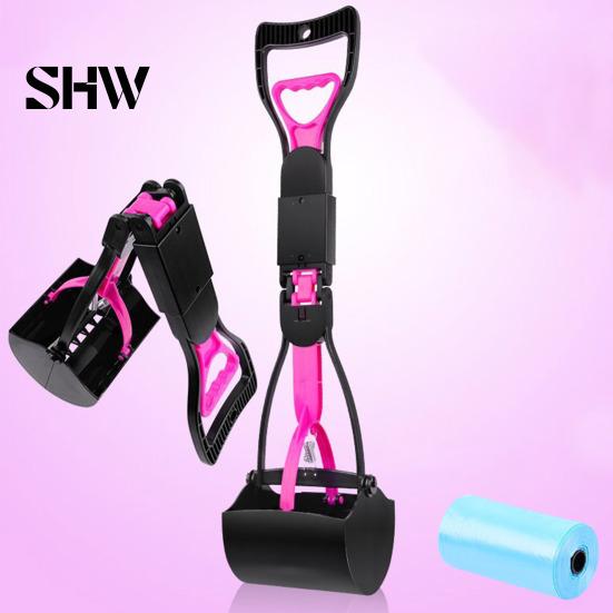 Portable Pet Waste Shovel Dog Pooper Scooper, Cleanup Tool with 20 Bags, Durable Poop Scooper Carry Case, Foldable for Yard, Lawn, Outdoor Use Walking