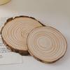 1pc Round Wood Butler Decorative Tray, Vintage Centerpiece Candle Holder Trays