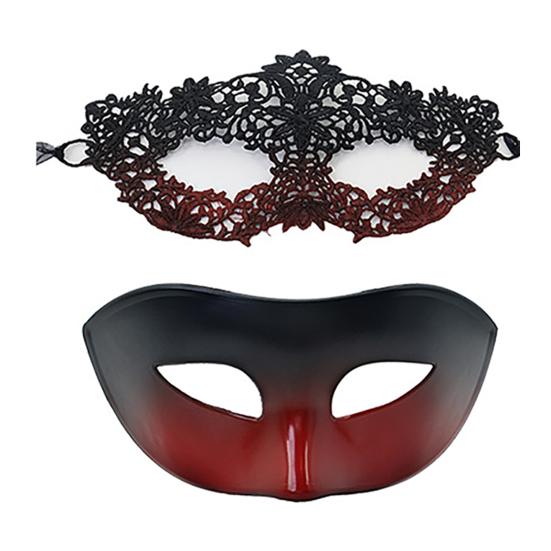 Couple Masquerade Masque Set Mardi Gras Party Ball Half-Face Masque Venetian Party Halloween Accessory for Men Women