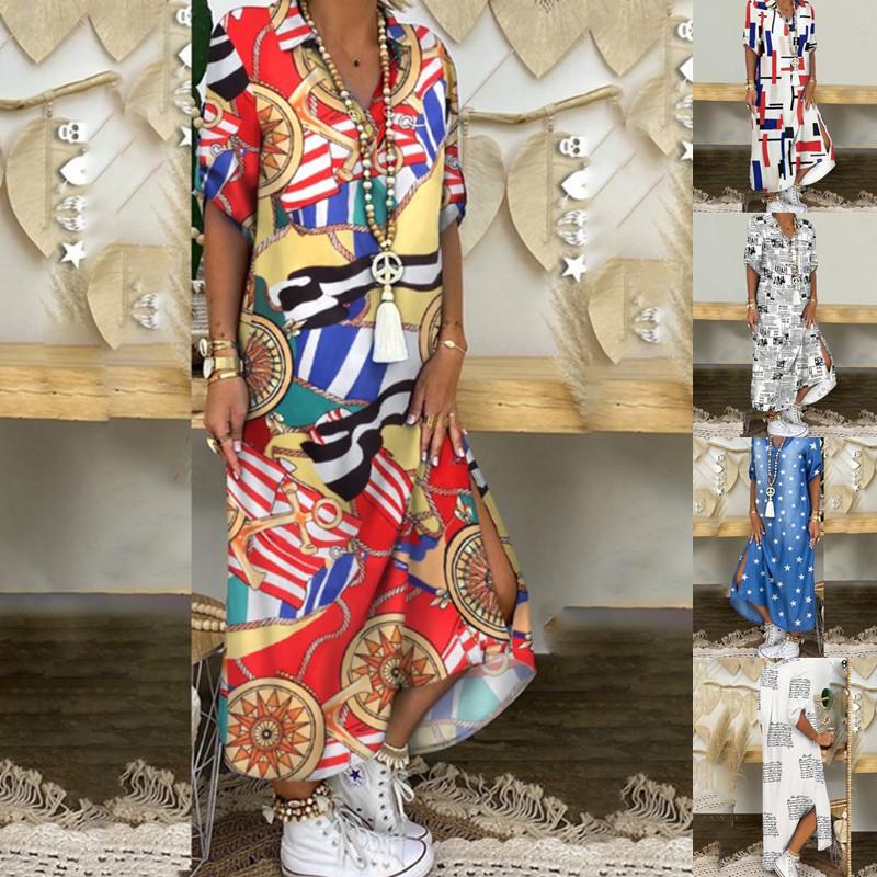 

Летнее свободное платье с повседневным принтом в семейном стиле