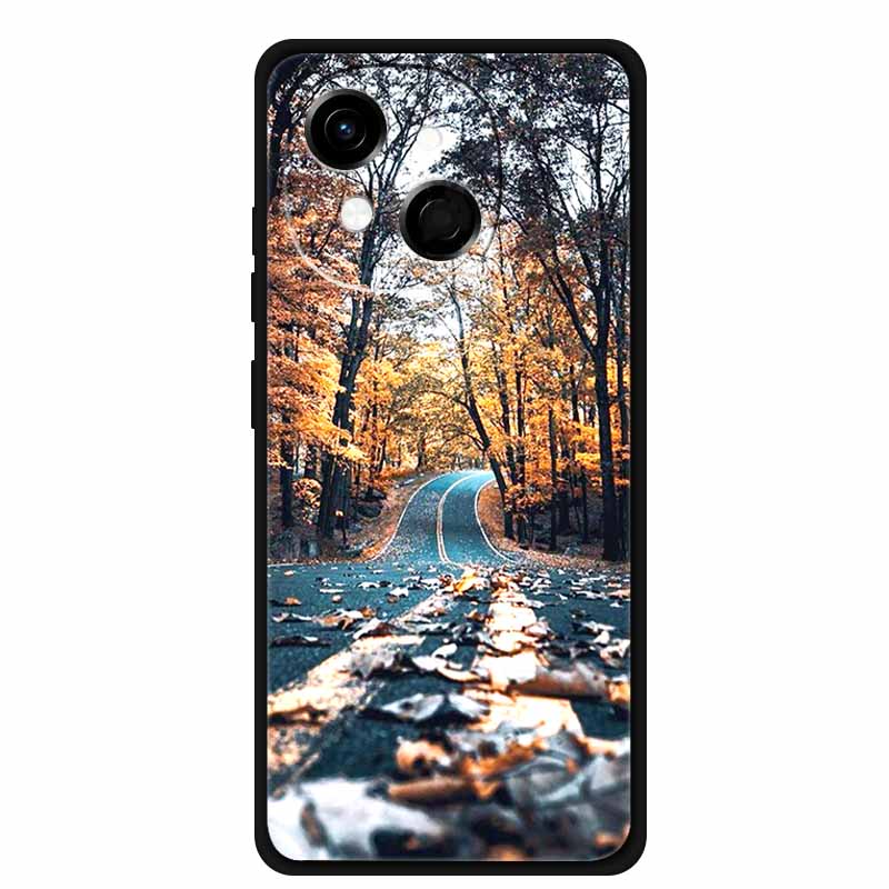 Black Silicone Case For Tecno Spark 40C Cases Wolf Luxury Protective Soft Back Cover For Tecno Pop 9 4G Case 6.67" Animal Fundas