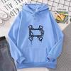 Unisex Hooded Sweatshirt With Animal Bone Print Loose Fit Long Sleeve Fall Winter Casual Top