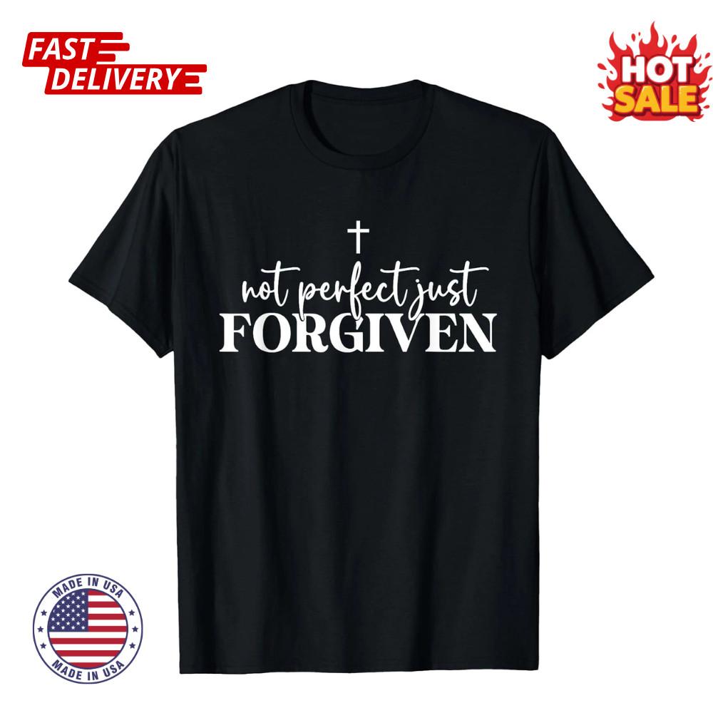 Men s Christian Faith T-Shirt -  No Perfect Just Forgiven  Cross Graphic T-shirt XXXXL