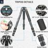 INNOREL Carbon Fiber Camera Telescopic SLR Working Pipe 20kg Maximum Load Panoramic Macro Video Digital Portable Tripod with Center Pole and Bag