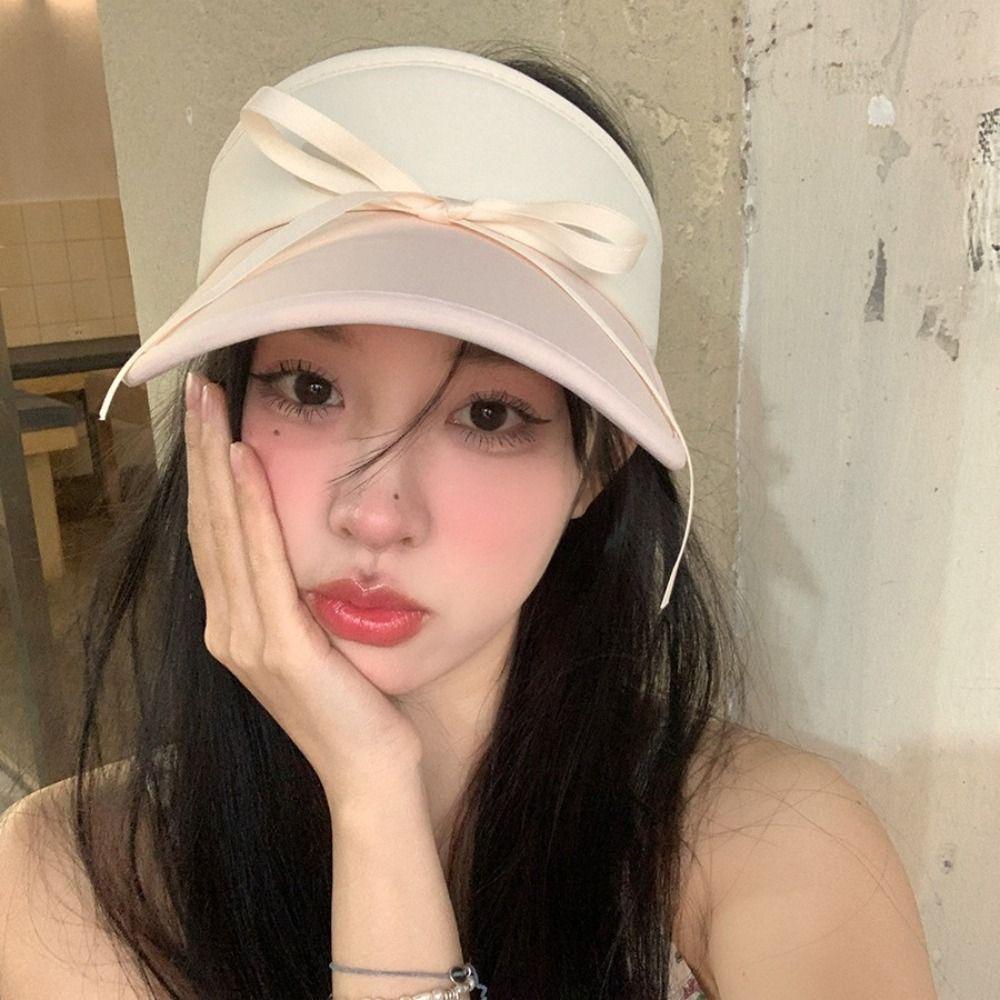 

Big Brim Baseball Caps Bow Decoration Outdoor Sun Hats Casual Visor Cap Spring Summer