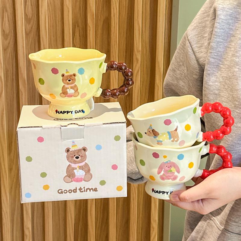 Birthday Gift for Girls, Milk Fufu, Special Beautiful Cup, Ceramic Mug, Couple Girlfriend Souvenir