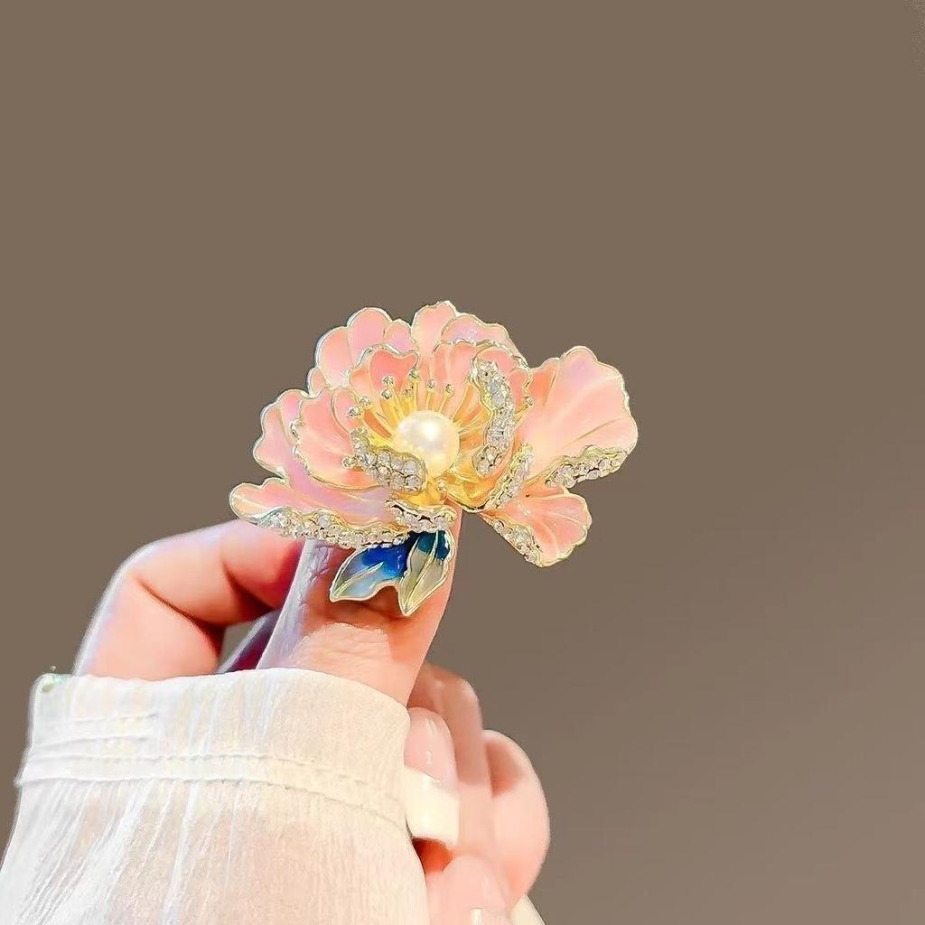 Premium Peony Brooch New Retro Elegant Pin Premium Anti-light Collar Corsage