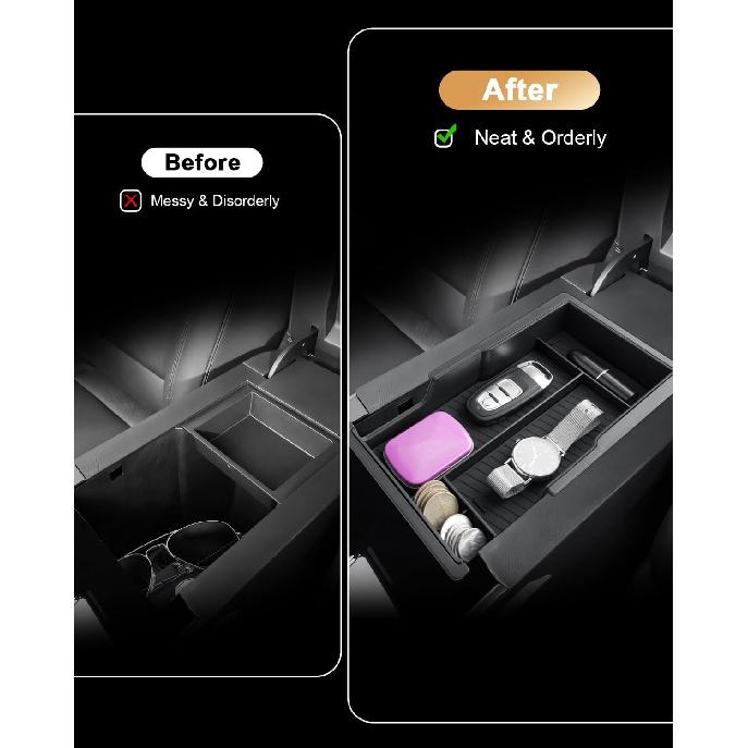 2026 Equinox Center Console Organizer - For 2025-2026 Chevy Equinox Double Layer Center Console Organizer - Double-Layer Armrest Box Storage Tray For