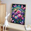 Flower Butterfly Diamond Art Piece Set, 5D DIY Full Diamond Dot Painting Cross Stitch Craft Decoration Home Wall Ornaments