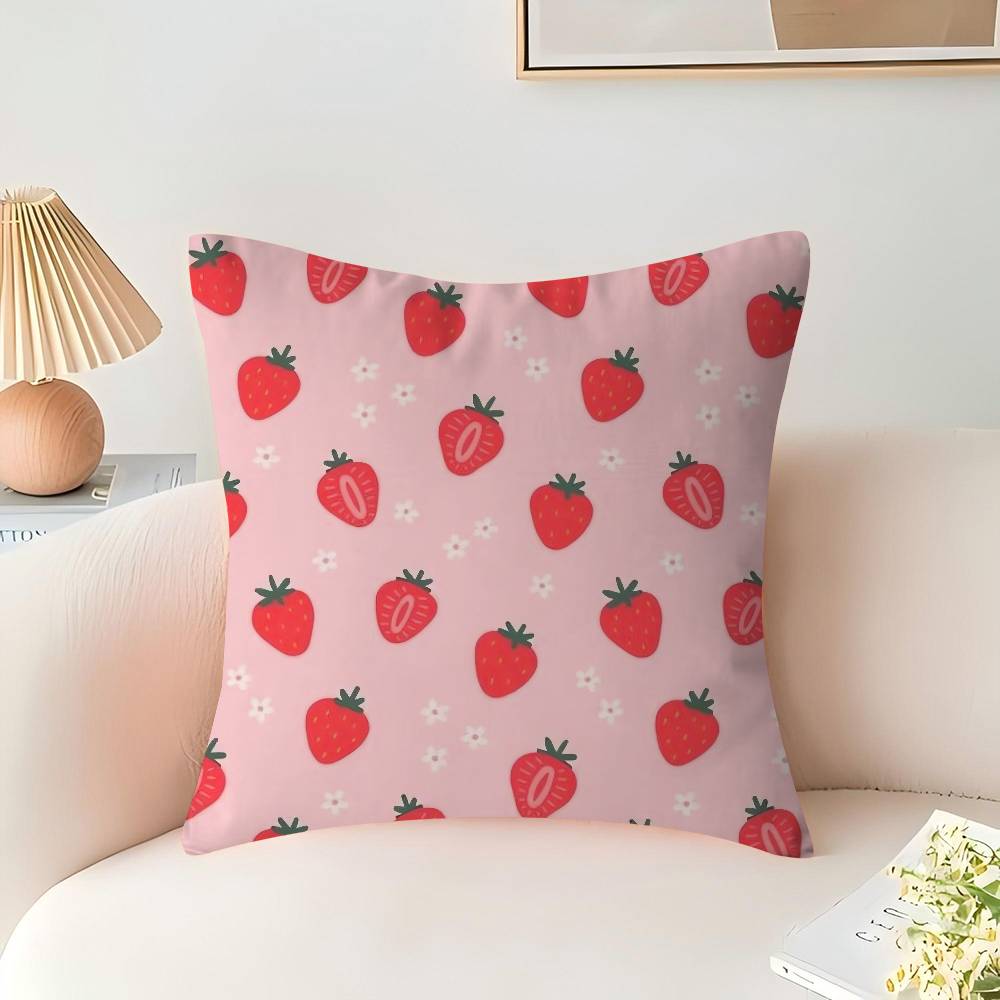 Funda de cojín con diseño lindo de fresa y arce Decoración Feliz Cosecha de Otoño Decoración Festiva Funda de almohada